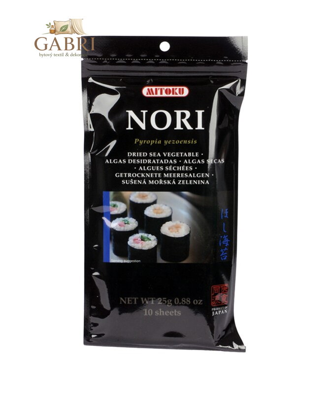 Mořské řasy Nori plátky 25g 10 listů Mitoku 4848
