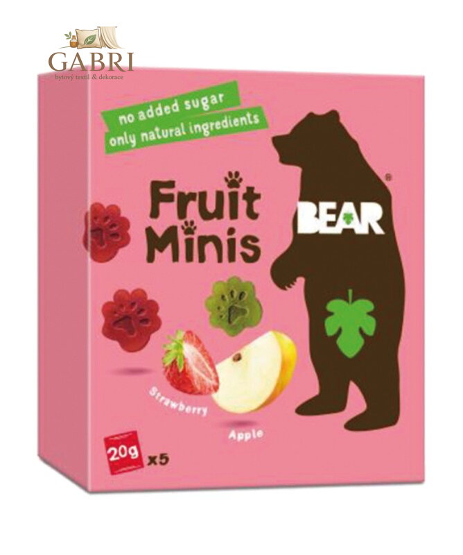 Bear minis jahoda a jablko 5x20g bez lepku 5141