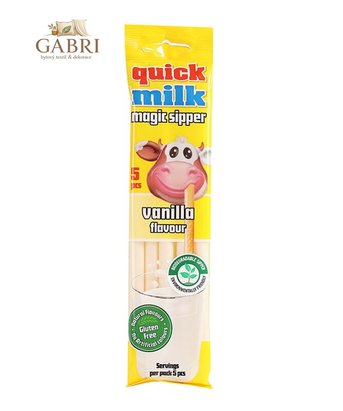 Quick Milk Magická brčka do mléka, vanilka(5x6g) Amylon bez lepku 3649