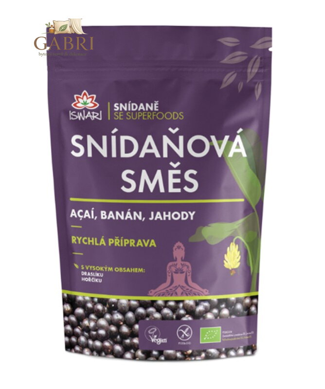 Snídaňová směs - Acai, jahoda, banán BIO 300g Iswari bez lepku 5456