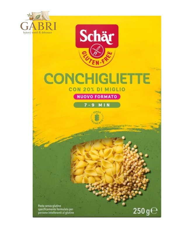 Conchigliette těstoviny zavářkové mušle 250g Schar bez lepku 5745