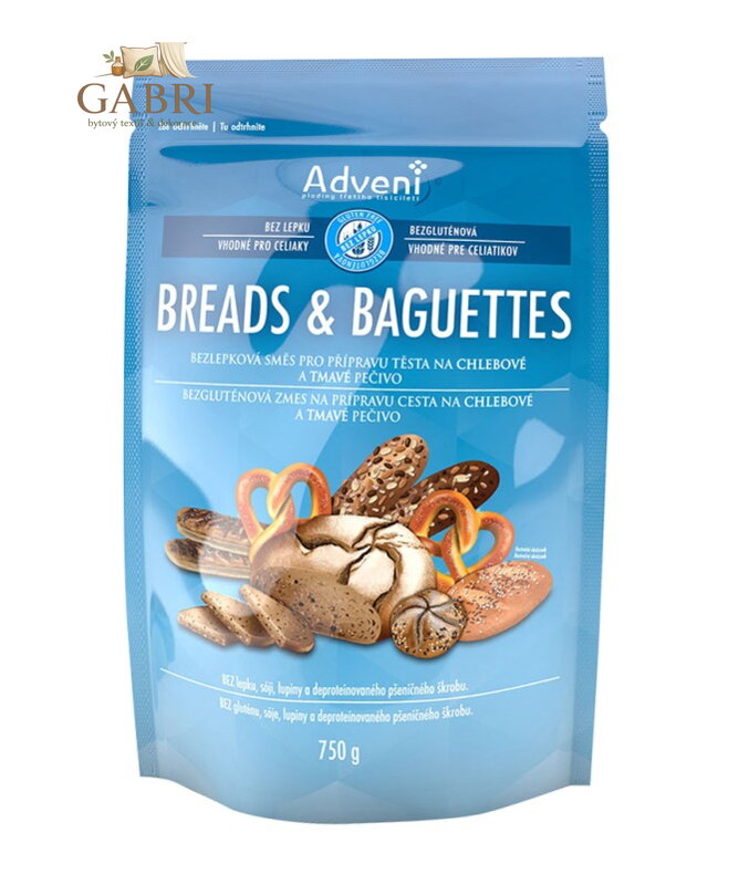 Směs na BREADS A BAGUETTES 750g Adveni bez lepku 5894