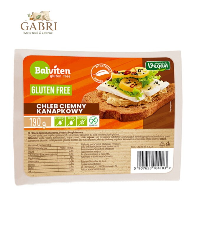 Chléb tmavý 190g Balviten bez lepku 5259