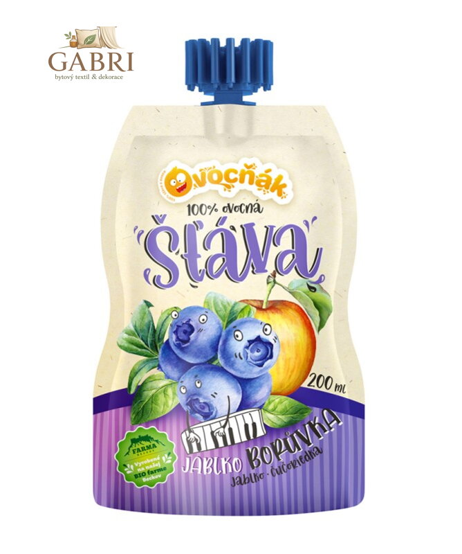 Mošt jablko borůvka 200ml Ovocňák 583