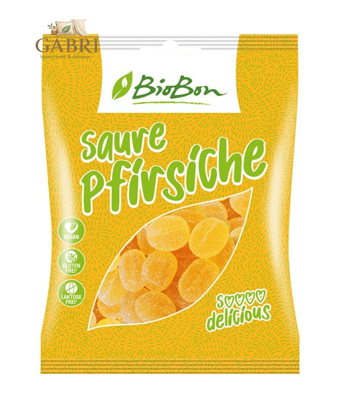 Biobon kyselé broskve BIO 100g bez lepku 1249