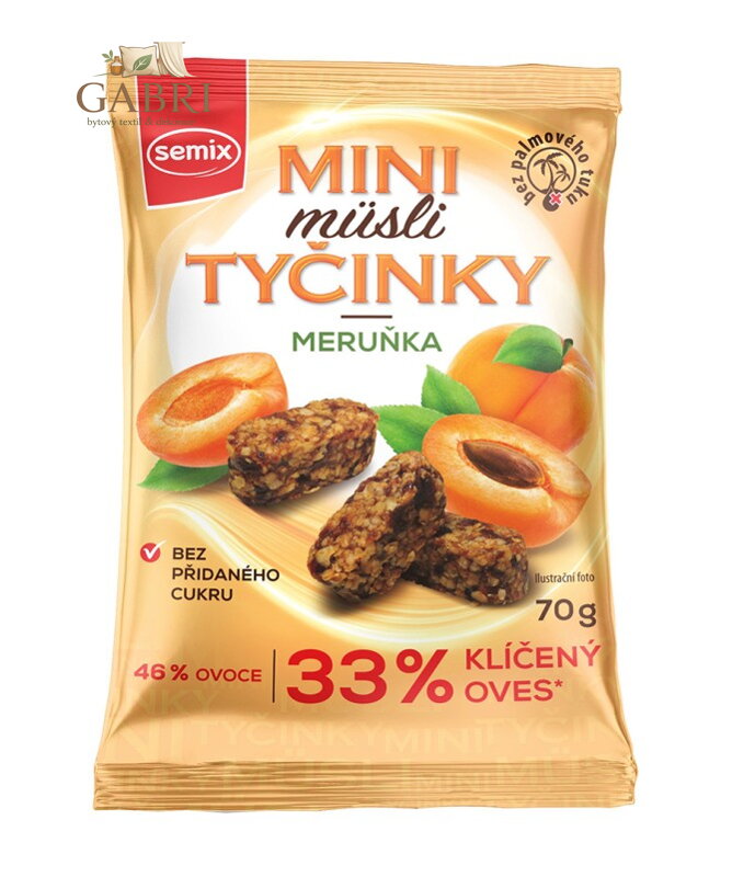 Mini musli tyčinky s meruňkami 70g Semix bez lepku 14