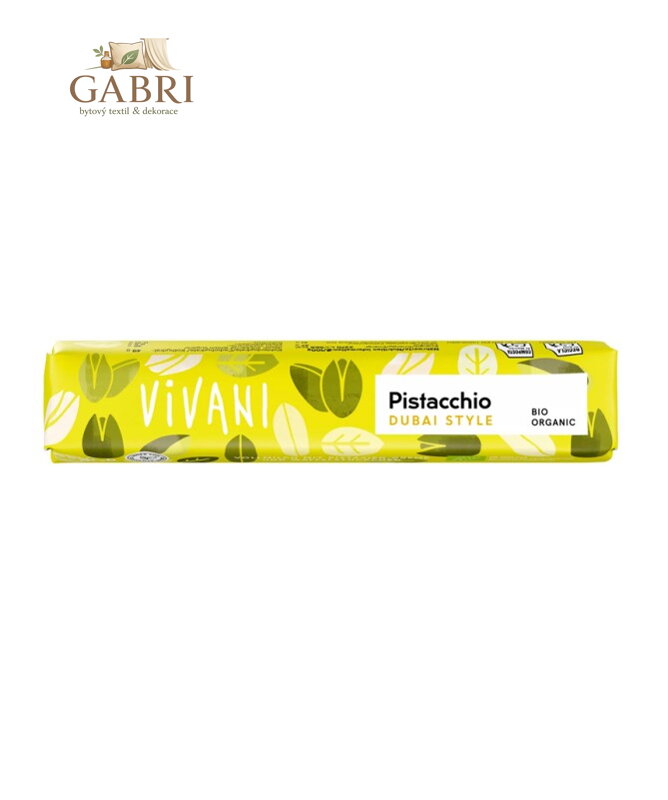 Čokoládová tyčinka mléčná Pistacchio Dubai BIO 40g Vivani 6140