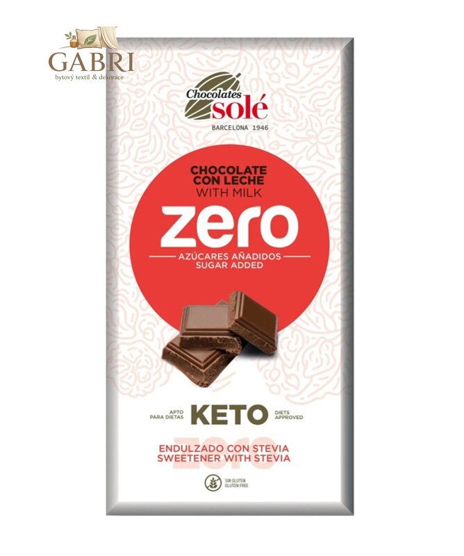 Čokoláda mléčná bez cukru 100g Solé bez lepku 6151