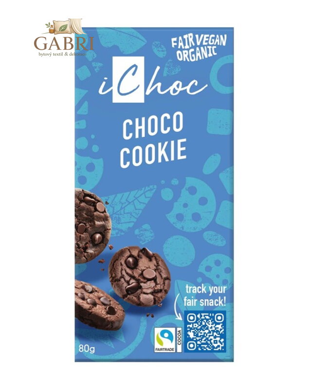Čokoláda vegan cookie 80g BIO  iChoc 6155