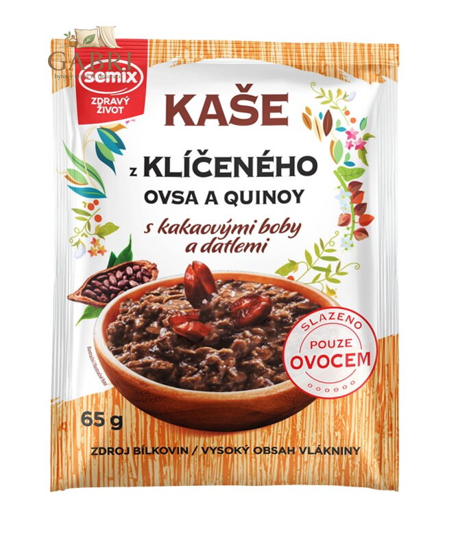 Kaše z klíčeného ovsa a quinoy s kakovými boby 65g Semix bez lepku 1596