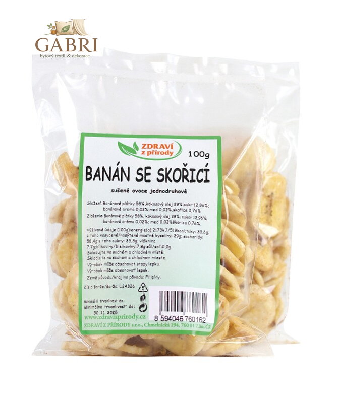 Banán chips se skořicí 100g ZP 2255