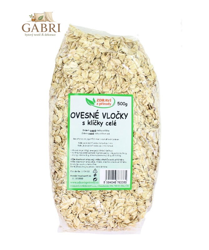 Vločky ovesné celé s klíčky 500g ZP 86