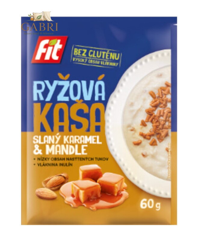 Kaše rýžová slaný karamel mandle 60g Fit bez lepku 2106