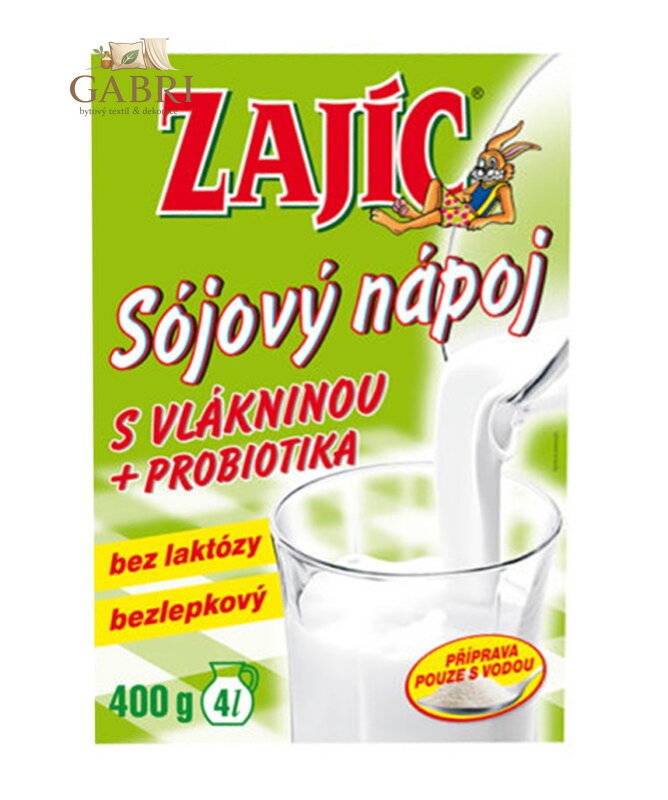 Sojový nápoj s vlákninou a probiotiky Zajíc 400g Mogador bez lepku 2792
