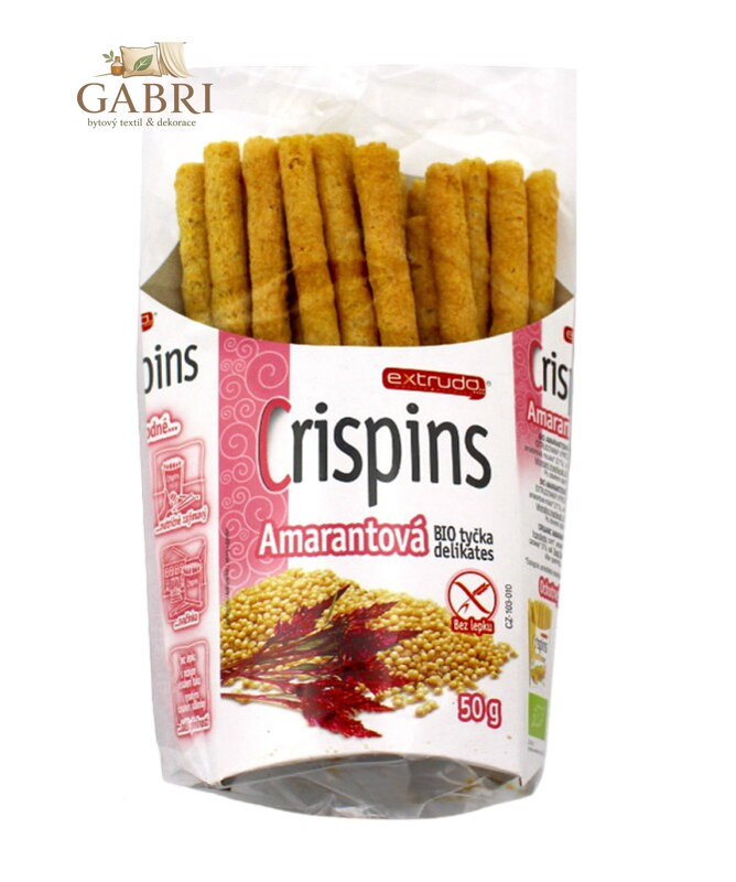 Crispins tyčinky amarantové BIO 50g Extrudo bez lepku 68
