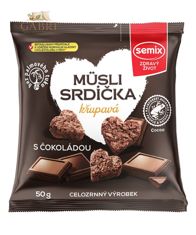 Müsli srdíčka s čokoládou 50g Semix 61