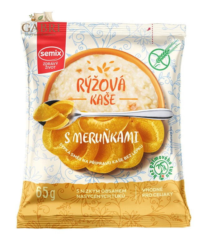 Kaše rýžová s meruňkami 65g Semix bez lepku 2528