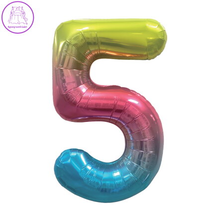 Narozeninový balónek, barevný 40" (100 cm) číslo 5