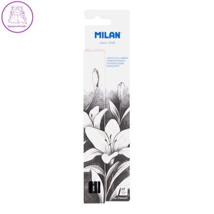 Tužka uhlíková MILAN Art (měkká, střední a tvrdá) - sada 3ks