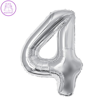 Narozeninový balónek, stříbrný 40" (100 cm) číslo 4