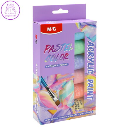 Barvy akrylové M&G 22 ml Pastel - sada 6 ks