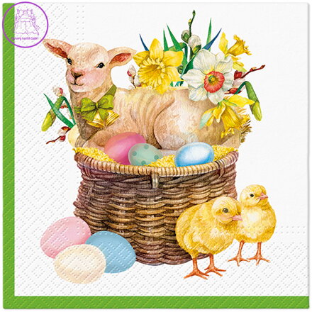 Ubrousky PAW L 33x33cm Lamb Basket
