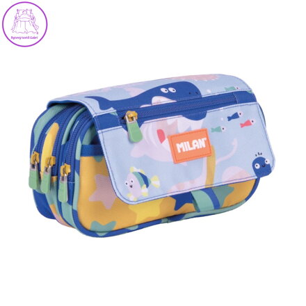 Penál 3-patrový s vrchní klopou MILAN prázdný, série Blue Odyssey