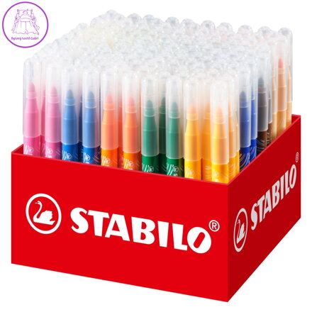 Vláknový fix STABILO power max 140 ks box - 18 různých barev
