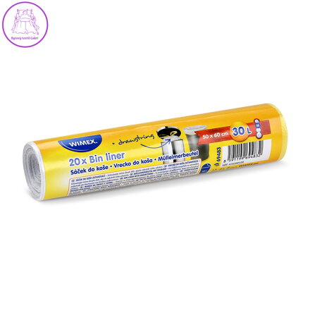 Pytle na odpad 30 l (HDPE) zatahovací bílé 50 x 60 cm [20 ks]