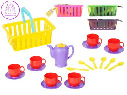 Čajový set v košíku 4barvy v síťce