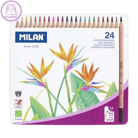 Pastelky MILAN šestihranné 3,3mm 24ks metal box