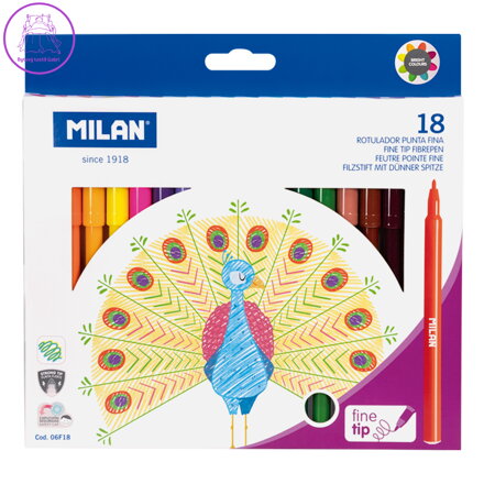 Fixy MILAN s kulatým hrotem 2 mm - sada 18 ks