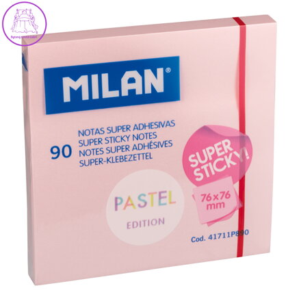 Blok lep MILAN Pastel 76 x 76 mm 90 l., růžové