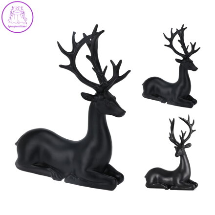 Figurka ležícího soba 20 cm, černá