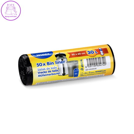 Sáček na odpadky (HDPE) černé 50 x 60 cm 30L "M" / 50ks