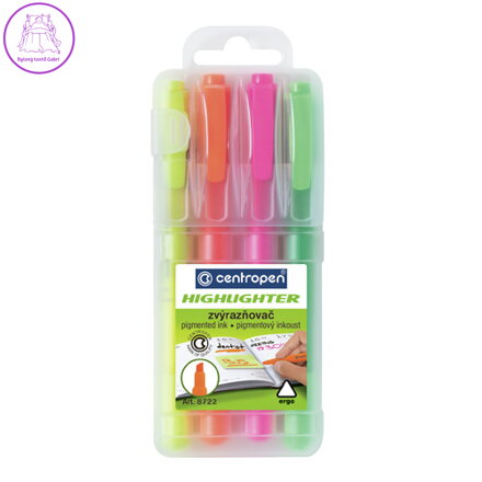 Zvýrazňovač CENTROPEN 8722 FAX sada 4