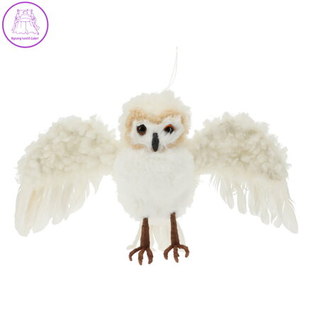 Dekorace závěsná - bílá sova 20 cm