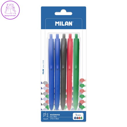 Pero kuličkové MILAN P1 Touch 1,0 mm - sada 5 ks