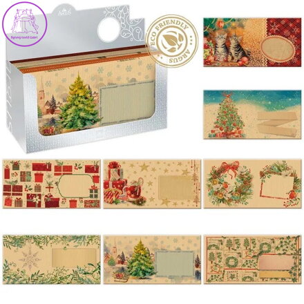 Obálka s potiskem DL, vánoční motiv, mix