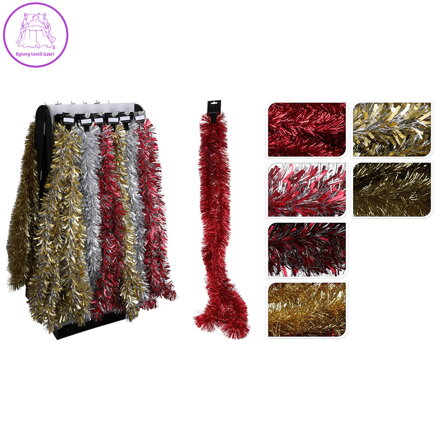 Girlanda 2 m stříbrná, zlatá, červená (mix /cena 1ks)