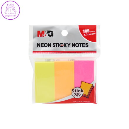 Sada lepících bločků M&G 25x51 mm - 3 neonové barvy