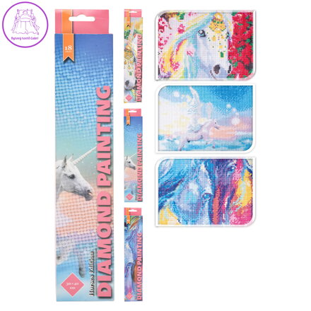 Diamantové malování (bez rámu) - 3 různé motivy Unicorn