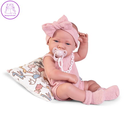 Panenka - novorozená Lúa v růžovém pyžamu, 42 cm