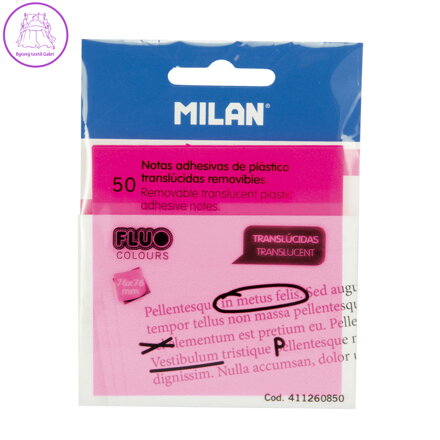 Blok lep MILAN FLUO PVC 76 x 76 mm růžový