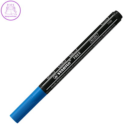 Akrylový popisovač STABILO FREE Acrylic T100 Kulatý hrot 1-2 mm - tmavomodrý