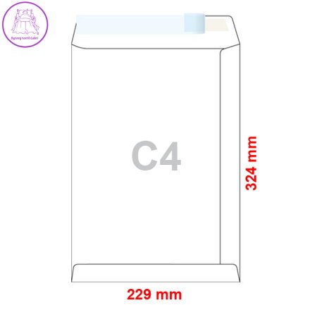 Obálky C4 229x324 mm tašky ofset, samolepicí krycí páska