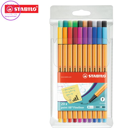 Liner - STABILO point 88 - 20 ks balenie - s 20 rôznymi farbami