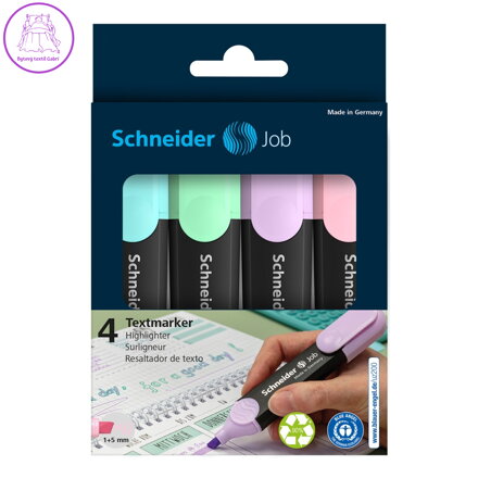 Zvýrazňovač Schneider Job pastel - sada 4 ks