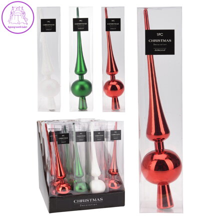 Špic na vánoční stromek 275 mm, tradiční barva mix (3 varianty)