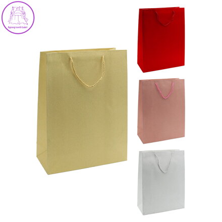 Dárková taška třpytivá, velikost M 18x8,5x23 cm (mix 4 barev)